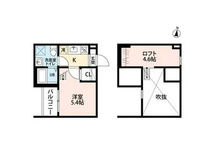 LA BALANCE 小幡南ラバロンスオバタ(1K/2階)の間取り写真