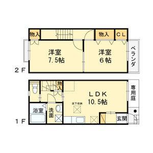 デュープレックス箕面東A・B(2LDK)の間取り写真