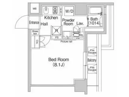 プラウドフラット富士見台(1K/3階)の間取り写真