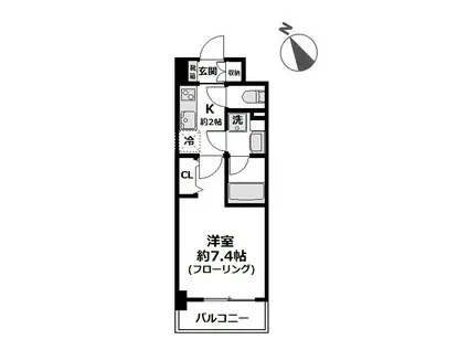 ロイジェント磯子(1K/1階)の間取り写真