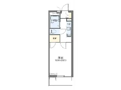 レオパレスルミエール(1K/3階)の間取り写真