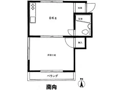 コーポ馬込(1DK/1階)の間取り写真
