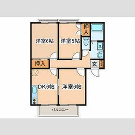 ロイヤル石川A(3DK/1階)の間取り写真
