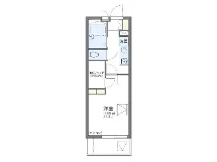 レオパレス月見ヶ丘(1K/2階)の間取り写真