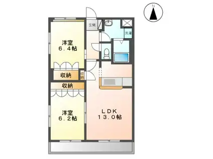 ローズガーデン長塚Ⅰ(2LDK/1階)の間取り写真