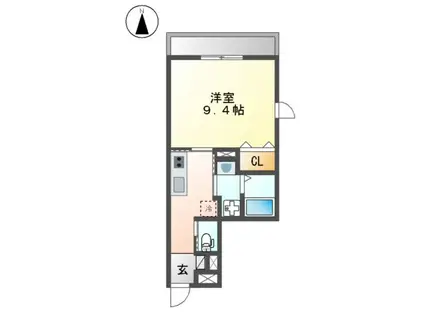 NⅡルーチェ(1K/4階)の間取り写真