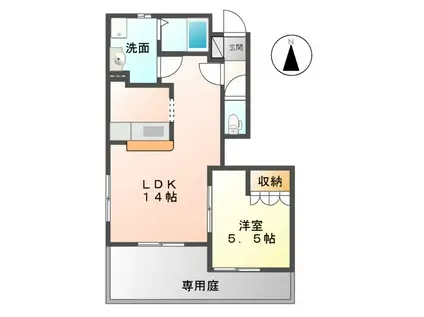 ロココプランC(1LDK/1階)の間取り写真