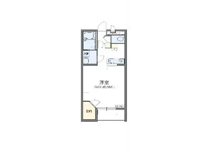 レオパレスエスポアールⅡ(1K/1階)の間取り写真