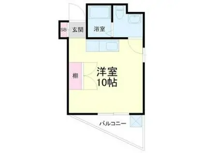 ポピーイン住吉(ワンルーム/2階)の間取り写真