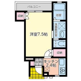 アリエッタ(1K/1階)の間取り写真