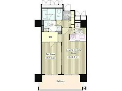 OASE用賀イースト(1LDK/10階)の間取り写真