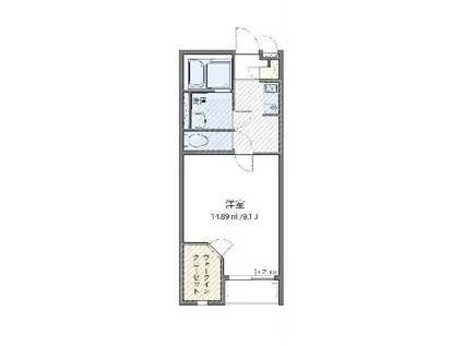 レオネクストインフレンド(1K/1階)の間取り写真