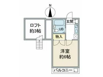 ユーズ・アークⅠ・Ⅱ(1K/1階)の間取り写真