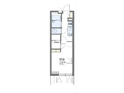 レオパレスレインボーⅡ(1K/2階)の間取り写真