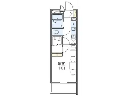レオパレスプリメロ(1K/3階)の間取り写真