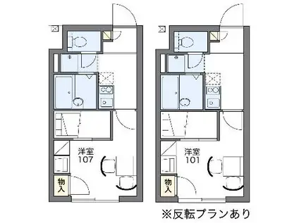 レオパレス大倉山エクレール(1K/3階)の間取り写真