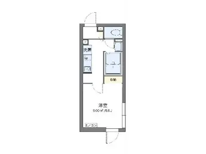 クレイノリーブス 梅屋敷(1K/2階)の間取り写真