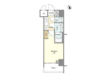 ディームス品川南(1K/2階)の間取り写真