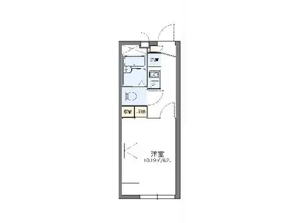 レオパレスオリーブハウスⅢ(1K/1階)の間取り写真