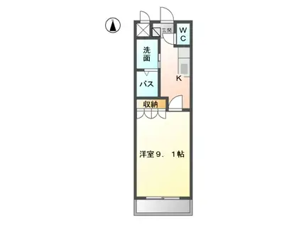 ファブリケ(1K/1階)の間取り写真