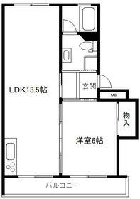 農住藤が丘団地6号棟(1LDK/5階)の間取り写真