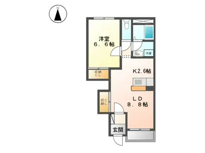 メゾンセレストA(1LDK/1階)の間取り写真