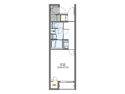 レオネクスト翔15(1K/1階)の間取り写真