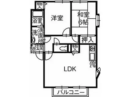 サンビレッジ川合 D(2LDK/2階)の間取り写真