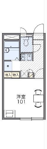 レオパレスアカデミア(1K/2階)の間取り写真