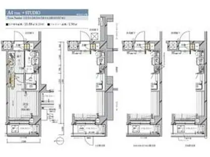 メインステージ多摩川III(1K/4階)の間取り写真