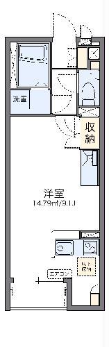 レオネクストサンシャイン観世(ワンルーム/1階)の間取り写真