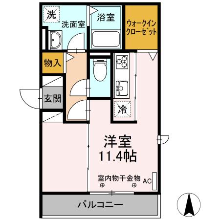 カーサ エスペランサⅡ金岡(ワンルーム/3階)の間取り写真