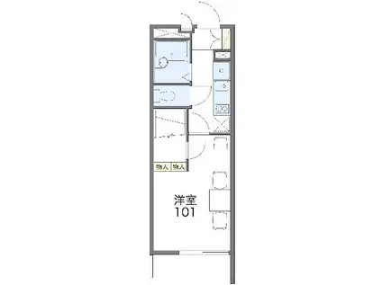 レオパレス栄(1K/4階)の間取り写真