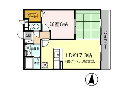 アークファイブ(1LDK/3階)の間取り写真