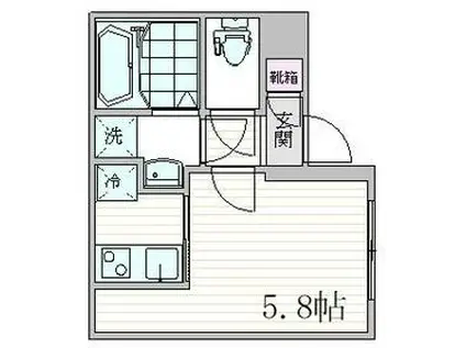 FUUWA徳丸(1K/1階)の間取り写真