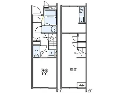 レオネクストアリオール沼田Ⅲ(1LDK/1階)の間取り写真