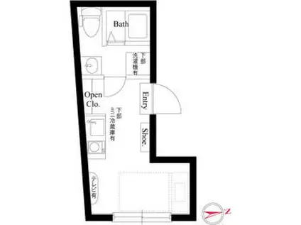 アズ信濃町レジデンス(ワンルーム/3階)の間取り写真