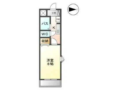 クリオコート(1K/2階)の間取り写真