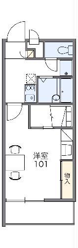 レオパレス楚辺(1K/1階)の間取り写真