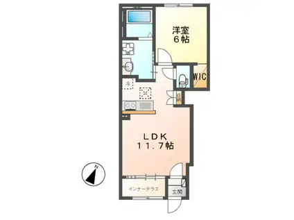 キルシェ(1LDK/1階)の間取り写真