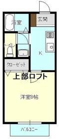 ひくまのハウス(1K/2階)の間取り写真