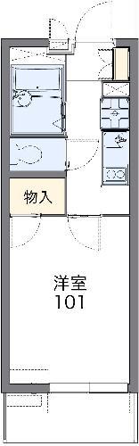 レオパレスルーブルⅡ(1K/1階)の間取り写真