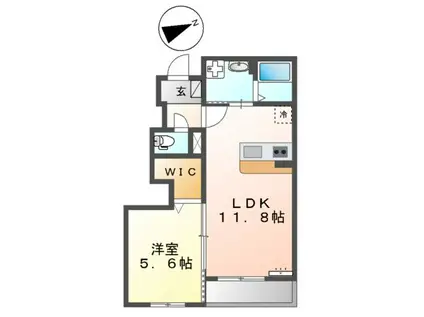 E&K松島(1LDK/1階)の間取り写真