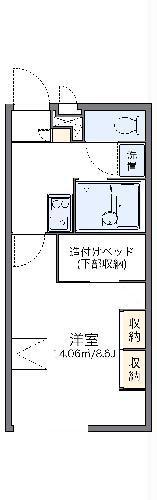 レオパレスリーベ(1K/1階)の間取り写真