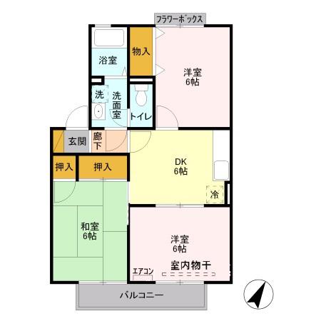 ヴァンベール東川口Ⅴ(3DK/1階)の間取り写真