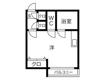 コーポラス常陽(ワンルーム/2階)の間取り写真