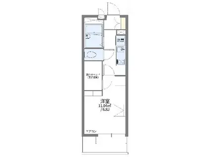 レオパレス里(1K/1階)の間取り写真