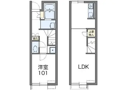 レオネクストル リヤン(1LDK/1階)の間取り写真
