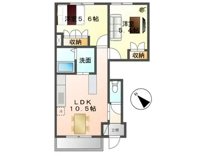 EPIⅢ(2LDK/1階)の間取り写真