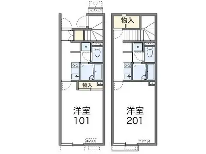 レオネクスト石原A(1K/2階)の間取り写真